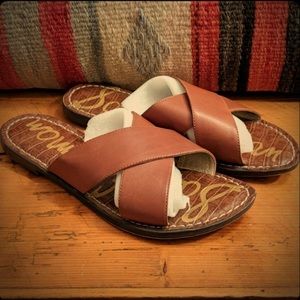 Sam Edelman Brown Leather Slide Sandal